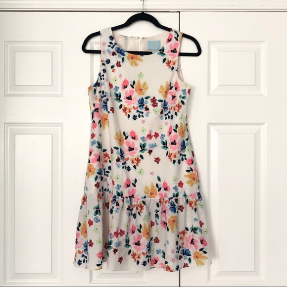 Floral Print Drop Waist Dress- size 6 - Picture 3 of 8